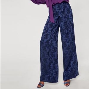 ZARA | wide leg jacquard trousers